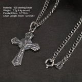 Genuine Sterling Silver 925 Christian Cross Necklace Men and Women Vintage Antique Prayer Religious Pendant Jewelry