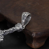 S925 Sterling Silver Broken Sword Pendant Necklace Antique Retro Punk Viking Jewelry Gift