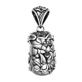 Real 925 Sterling Silver Buddha Lockets Floating Mantra Lotus Pendants Openable Antique Buddhist Prayer Box Talisman Amulet