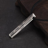 Vintage 925 Sterling Silver Nordic Viking Rune Month Necklace for Men Women 60cm Adjustable Rope String