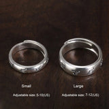 Genuine Sterling Silver 999 Hammer Pattern Men's and Women's Rings Six-Character Mantra Simple Jewelry