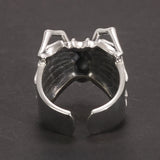 S925 Sterling Silver Animal Spider Ring Retro Punk Exaggerated Wide Men's Rock Adjustable Biker Band Fine Jewelry Gift