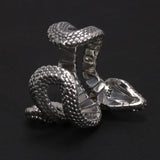 925 Sterling Silver Horned Snake Ring for Man Woman Aesthetic Punk Viking Myth Snake Dragon Open Cool Trend 2023 New Gift Jewely