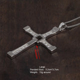 Fast and Furious Cross Pendant Necklace for Men S925 Sterling Silver Inlaid Zircon Rotatable Fashion Punk Rock Style