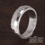 Genuine Sterling Silver 999 Hammer Pattern Men's and Women's Rings Six-Character Mantra Simple Jewelry