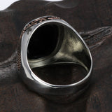 Real Pure Mens Rings Silver s925 Retro Vintage Turkish Rings For Men With Natural Black Onyx Stones Turkey Jewelry