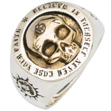 Real Pure 925 Sterling Silver Gothic Skeleton Rings for Men Hippop Street Culture Fine Jewelry