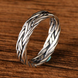 Viking Jewelry 925 Sterling Silver Braided Ring For Men And Women Couple Wedding Bands for Lovers