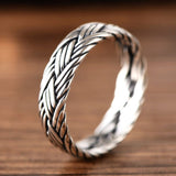 Viking Jewelry 925 Sterling Silver Braided Ring For Men And Women Couple Wedding Bands for Lovers
