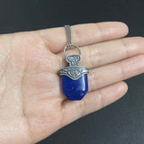 The Vampire Originals Diaries Mikaelson Pendant Necklace 925 Sterling Silver with Natural Lapis Freya's Talisman Inspired Charm