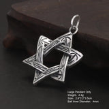 100% S925 Sterling Silver David Star Pendant Men's and Women's Necklace Hip Hop Sweater Chain Hexagonal Religious Amulet Jewelry