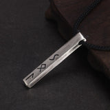 Vintage 925 Sterling Silver Nordic Viking Rune Month Necklace for Men Women 60cm Adjustable Rope String