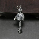 925 Sterling Silver Jewelry Prayer Wheel Mantra Pendant For Men Vajry Pestle Engraved Rotatable Tibetan Buddhist Jewelry