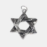 100% S925 Sterling Silver David Star Pendant Men's and Women's Necklace Hip Hop Sweater Chain Hexagonal Religious Amulet Jewelry