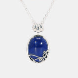 925 Sterling Silver The Vampire Diaries Katherine Daylight Pendant Necklace Ladies Natural Lapis Lazuli Stone Fan Fine Jewelry