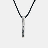 Vintage 925 Sterling Silver Nordic Viking Rune Month Necklace for Men Women 60cm Adjustable Rope String