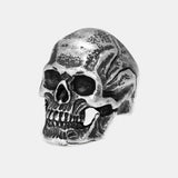 Heavy Punk Skull Rings For Men Real 925 Sterling Silver Jewelry Motorcycle Biker Rings Skeleton Finger Band